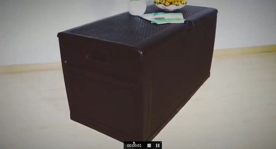 बंधनेवाला टोकरा भूरा बड़ा प्लास्टिक आउटडोर भंडारण बॉक्स 80L